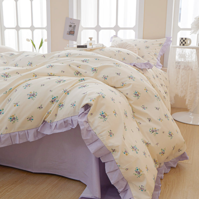 Microfiber Floral Print Comforter Set