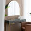 Miroir décoratif arqué 33 "x 31" avec cadre en fer doré, mur pour salle de bain, chambre à coucher, vestibule, manteau de cheminée, miroir