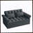 Loveseats Sofa Bed With Pull-Out Bed,Adjsutable Back-DARK GREY
