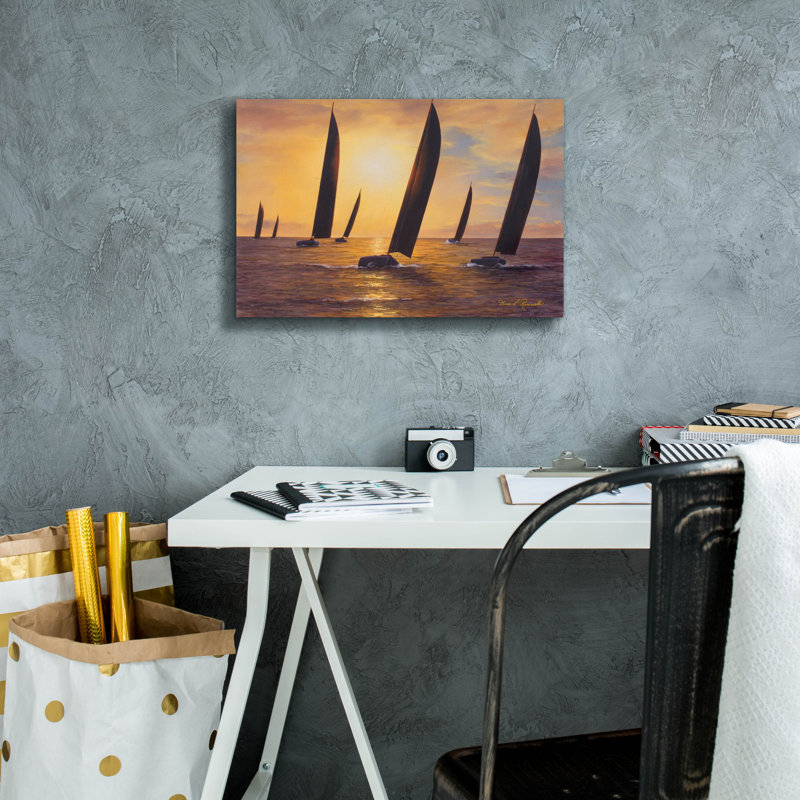 «Into The Sunset» par Diane Romanello, H 12 po x l 18 po x P 0,75 po