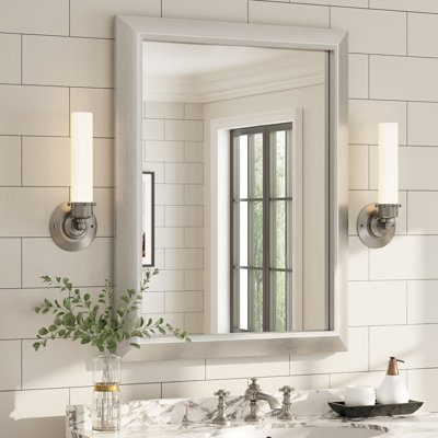 Amara Tempered Glass and Aluminum Alloy Framed French Cleat Mounted Wall Mirror with 5-Year Warranty