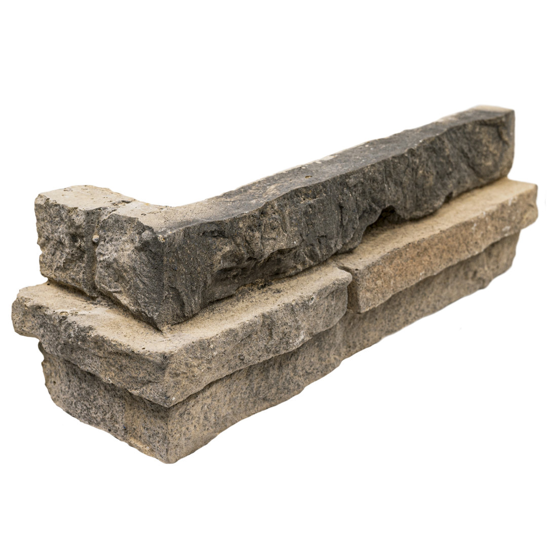 Terraforma Manufactured Stacked Stone Corner Wall Tile Assorted Sizes (12 Pieces, 4.5 sq. ft. per Box) Ackland