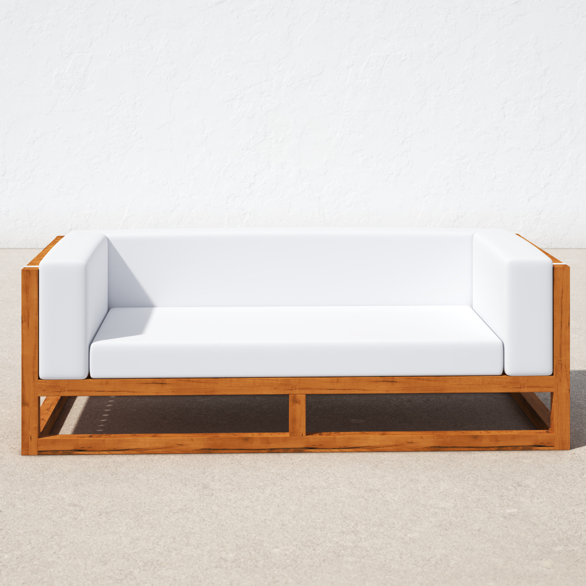 Modway Newbury Accent Lounge Outdoor Patio Premium Grade A Teak Wood Sofa
