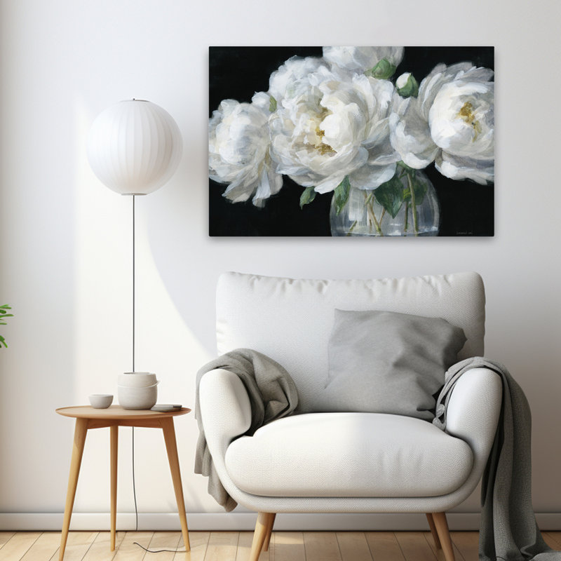 Bouquet floral - pivoines en verre, H 24 po x l 36 po