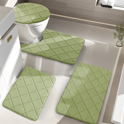 Tapis pour salle de bain avec mousse à mémoire de forme antidérapante (ensemble de 4)