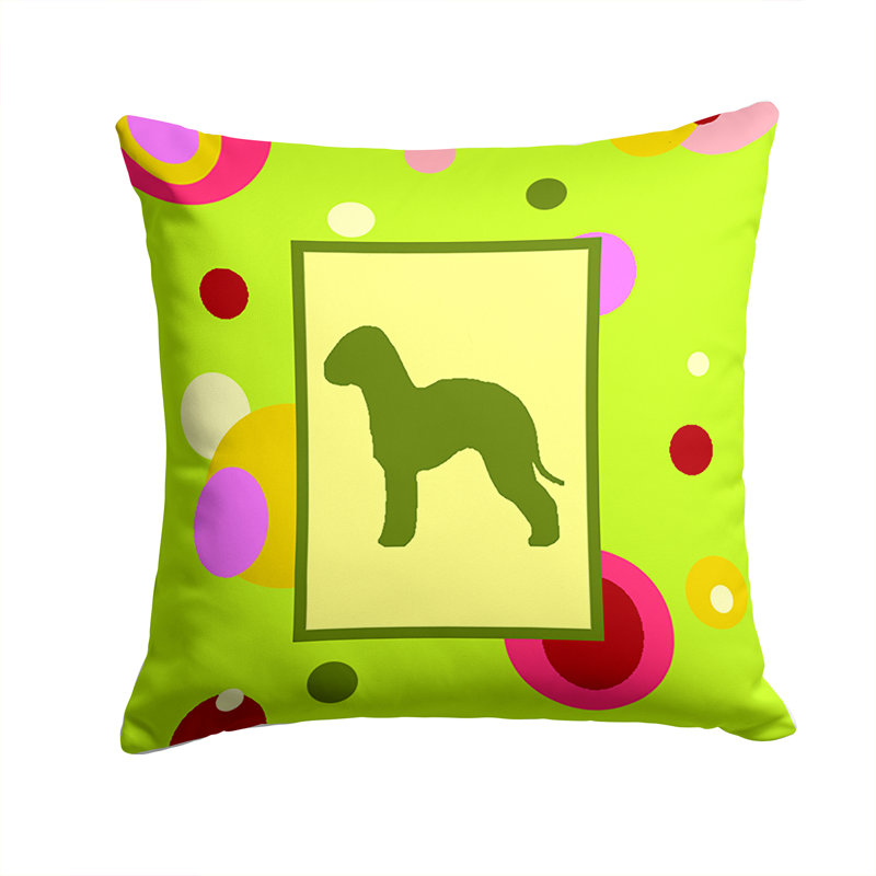 Coussin décoratif intérieur/extérieur vert bedlington terrier