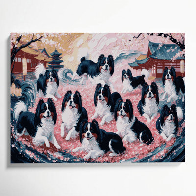 «Dogs Japanese Chin Beige», art mural sur toile