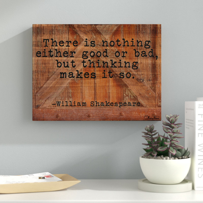 « william shakespeare-pensées »-impression sur toile tendue, H 30 po x l 40 po x P 1,5 po