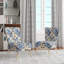 Blue Oasis Floral Blossoms I - Chaise d'appoint rembourrée en velours Cottage
