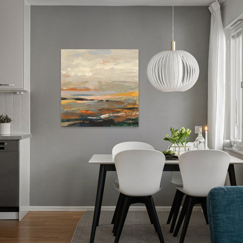 Coastal Warm Bay I avec abstrait Bay Art, H 32 po x l 32 po