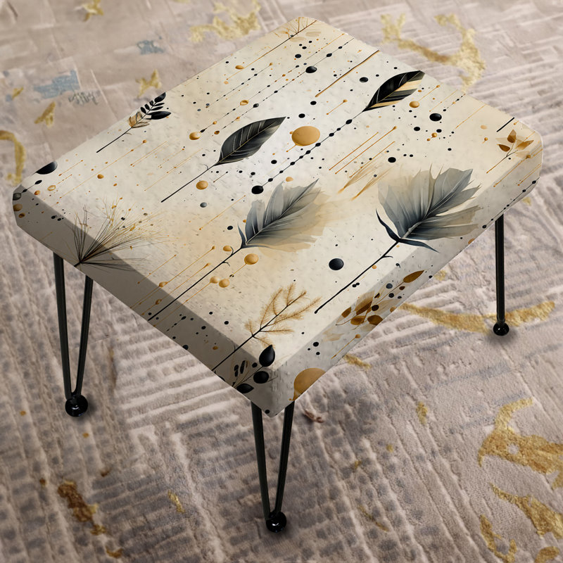 Grey And Beige Urban Ferns Soft Color I - Floral Rectangle Ottoman