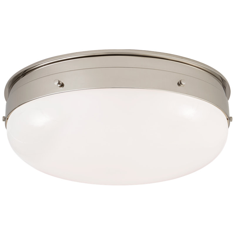 Thomas O'Brien Hicks Medium Flush Mount, Polished Nickel