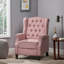  Fauteuil inclinable manuel de 28 pouces de large, inclinable élégant pour le salon, la chambre à coucher, rose