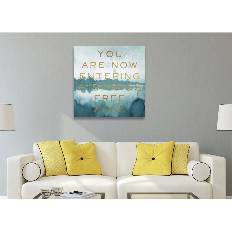 Zone sans stress, impression sur toile tendue, H 24 po x l 24 po, Toile tendue
