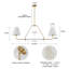 Lustre linéaire moderne 48 po à 2 lumières en tissu brossé doré et blanc