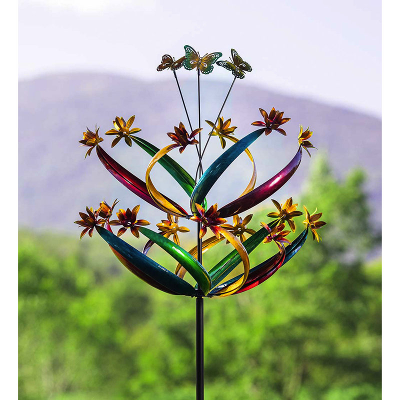 Piquet de jardin Laraib, H 84 cm x l 24 cm x P 24 cm, Vert et bleu