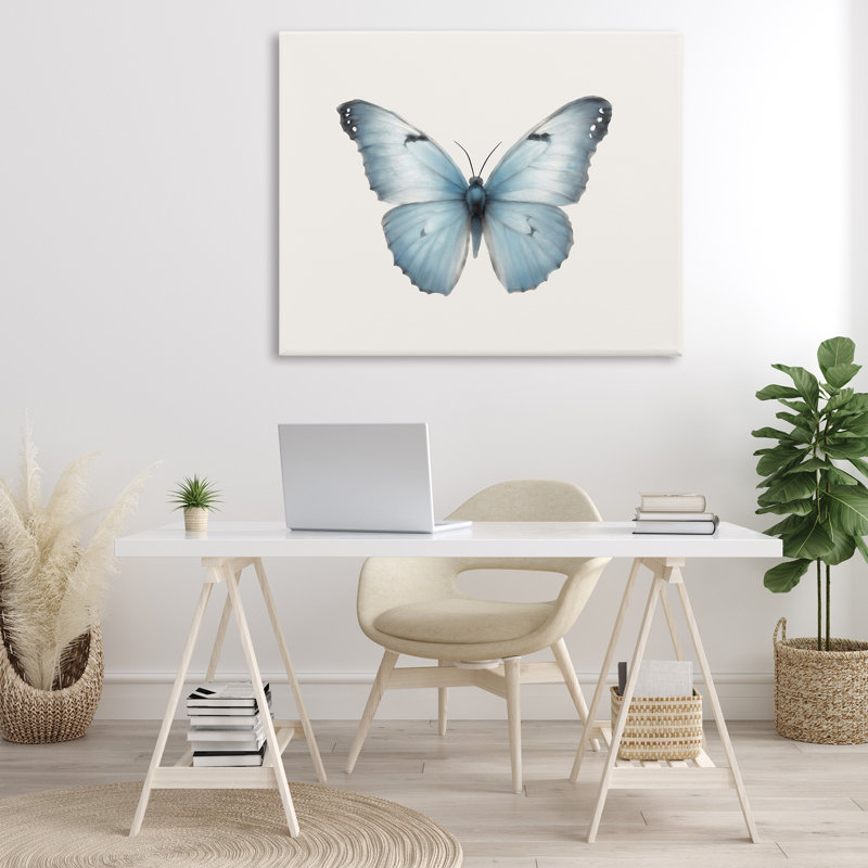 «Blue Symmetric Butterfly» par Elizabeth Medley, H 36 po x l 48 po
