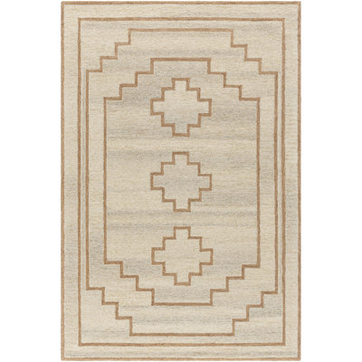 Rectangle Urso Wool Area Rug with Non-Slip Backing