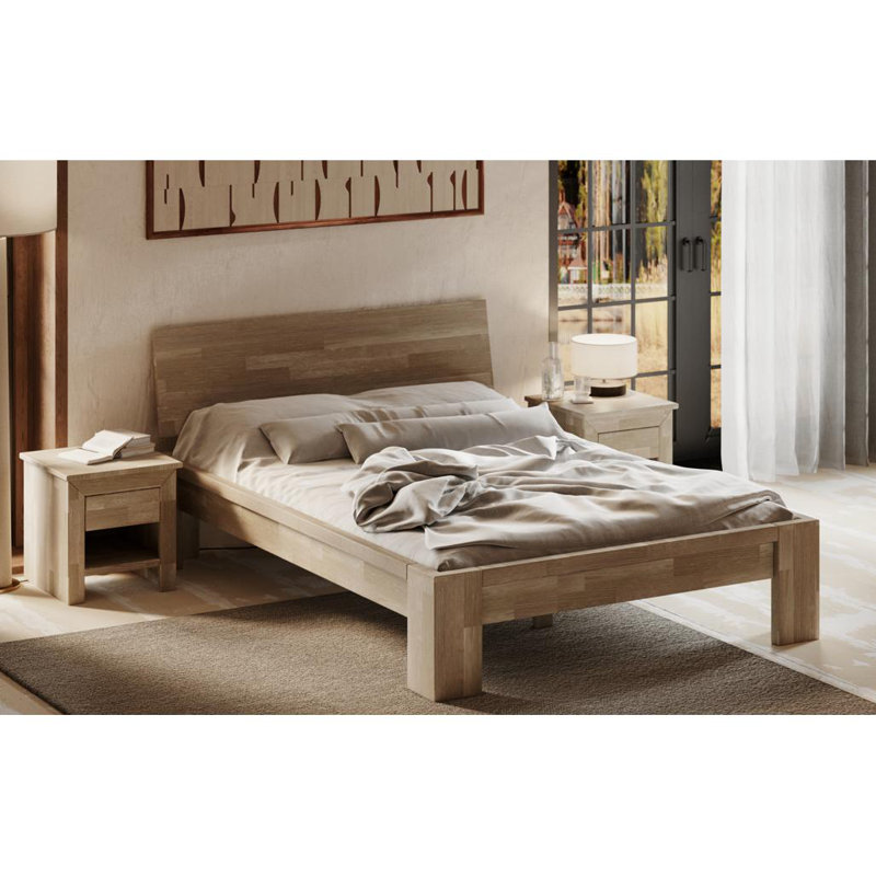 Krout 45cm W Solid Wood Bedside Table, Sonoma