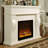 White Solid + Manufactured Wood Electric Fireplace