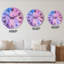 Horloge murale moderne avec encre translucide rouge et bleue Art V-1545629038