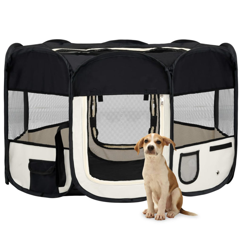 Lionel Panel Metal Exercise Pen With Door, 61cm H x 125cm W x 125cm D, Black