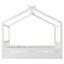 Lit plateforme double (conception sur le toit) - tête de lit / pied de lit, 2 tiroirs de rangement, sécuritaire pour les enfants, facile à assembler - blanc-1370390409