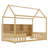 Natural Pine Twin Kids House Bed LED Storage-1080877881