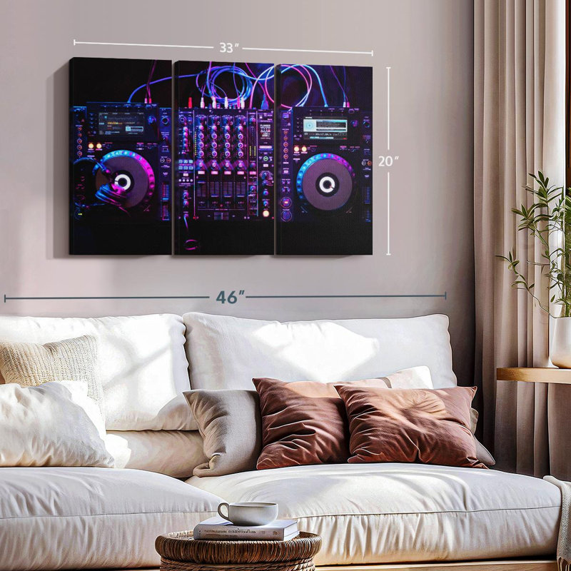 " DJ Audio Controller ", 20" H x 33" W x 1.25" D