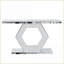 Table basse hexagonale moderne en cristal pour le salon, rangement en verre étincelant à deux niveaux L 55 po x l 14,17 po x H 31,5 po