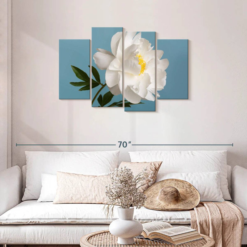 Fleur de pivoine blanche Harnek, H 27 po x l 43 po