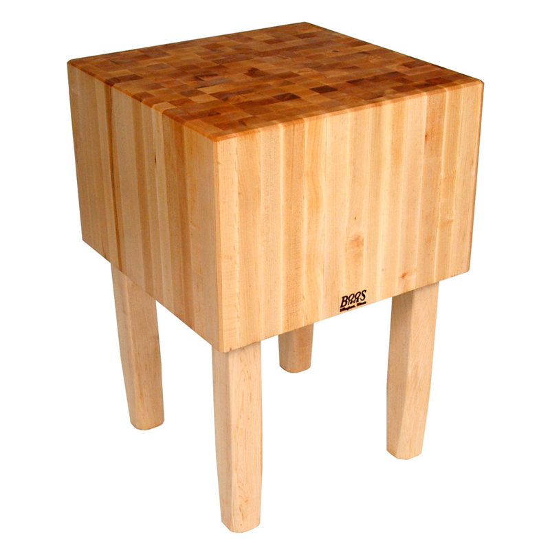 BoosBlock® Butcher Block Prep Table, Wood, 35" W x 35" D