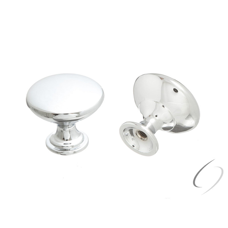 Poignée champignon 17/16 po de diamètre, Chrome poli