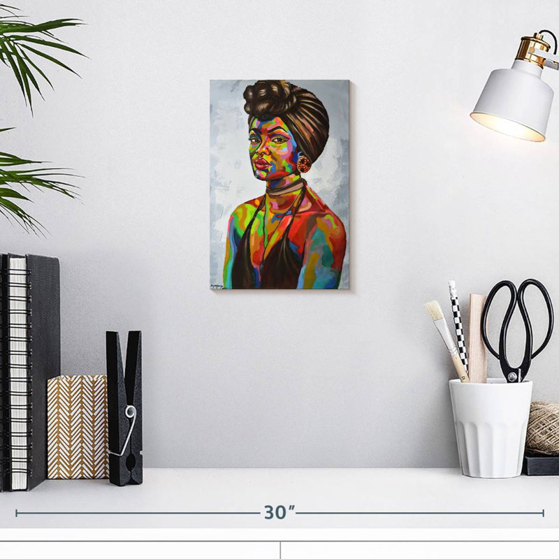 Portrait de fille africaine Leisha, H 12 po x l 8 po