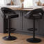 Ensemble de 2 tabourets de bar à hauteur réglable, tabourets de comptoir pivotants en similicuir, tabourets de bar de cuisine rembourrés avec dossier ajouré incurvé, tabourets de pub modernes, noirs-1630192719