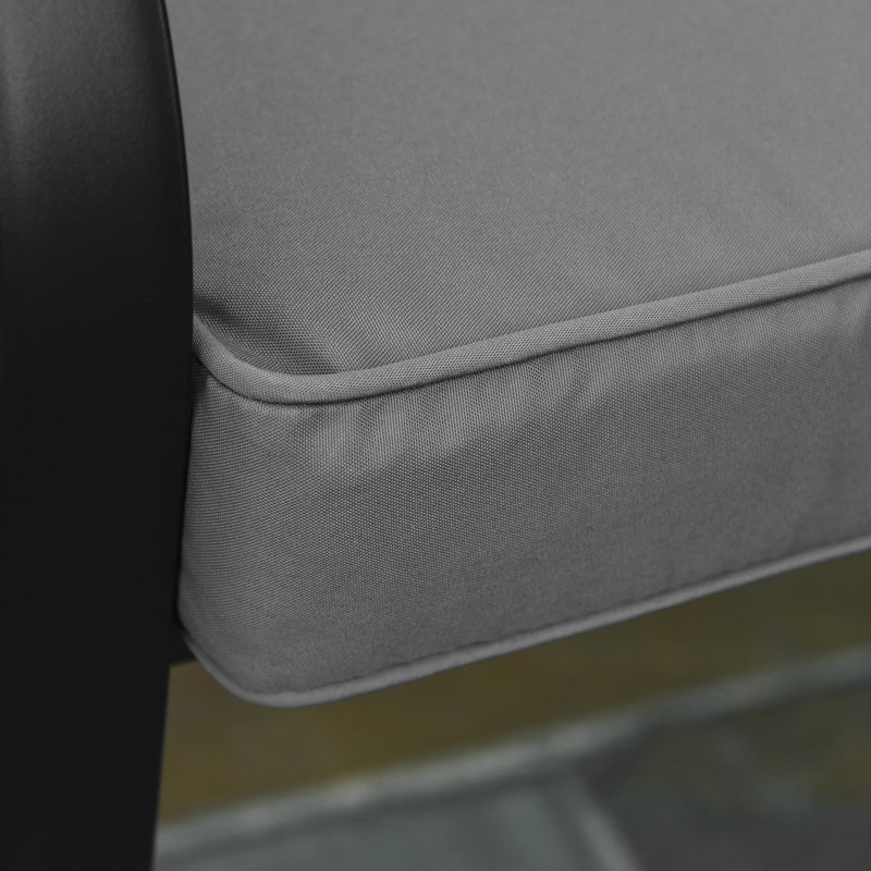 Outsunny Garden Bench Cushion 2 Seater Loveseat 120 x 50 x 8 cm Grey