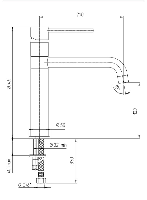Piralla Cox Kitchen Faucet, Chrome