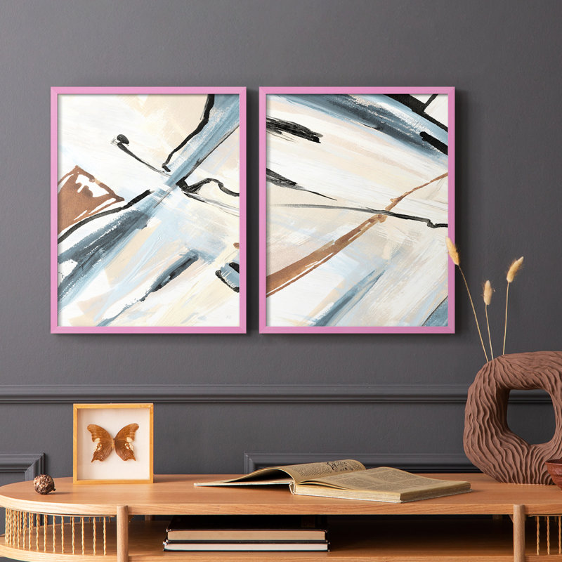 «Dancing Wind Revisit I», reproduction encadrée de qualité supérieure - prête à être accrochée - aucun clou requis - aucun clou requis