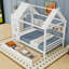Lit plateforme en bois 2 tiroirs avec tablettes et toit-1342354857-1342354860