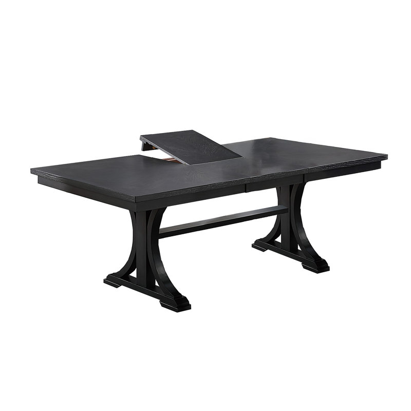 Table rectangulaire de salle à manger en bois de couleur gris anthracite classique