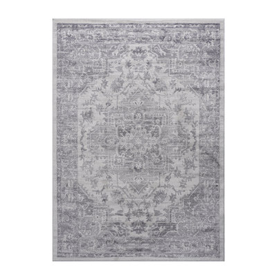 2X3 Silver Loom & Area Rug - Non-Shedding, Stain For Home Office, Bedroom, Dining, Living Room , Great Eat-In Kitchen, Dining