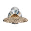 Pot décoratif en verre et métal avec couvercle circulaire en aluminium sculpté de style bord de mer moderne-798096535