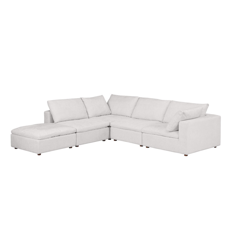 Canapé modulaire faisant face à l'accoudoir à gauche 4 pièces 5 pièces Bursten - Revêtement en tissu Belfast véritable