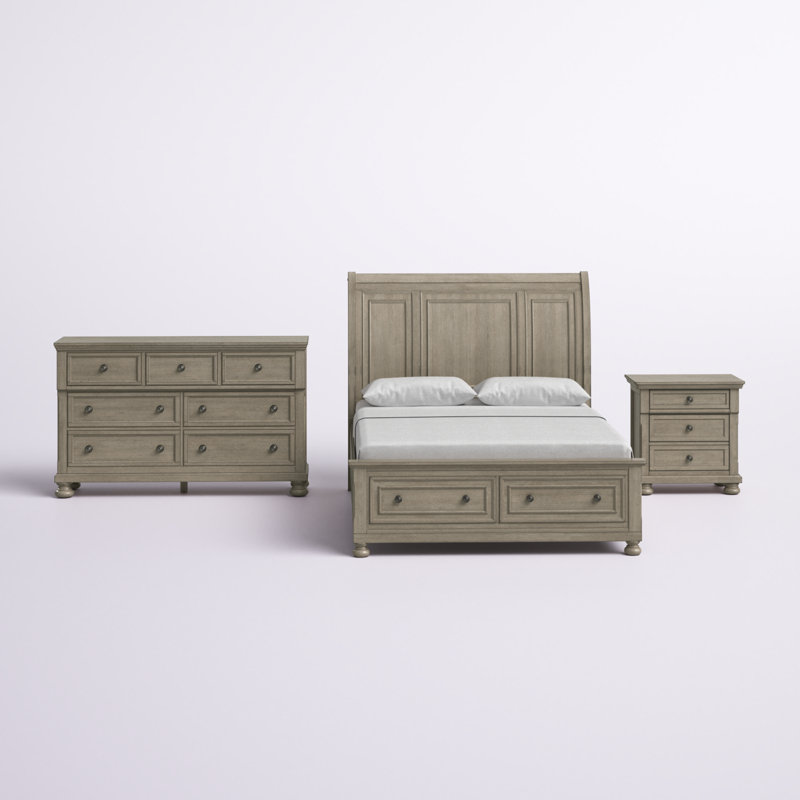 Alek Solid Wood Piece Bedroom Set, Queen