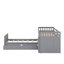 Lit plateforme simple avec 7 tiroirs et garde-corps