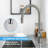 Single Handle Pull-Down Kitchen Faucet with Dual Spray, Swivel Spout in Brushed Nickel