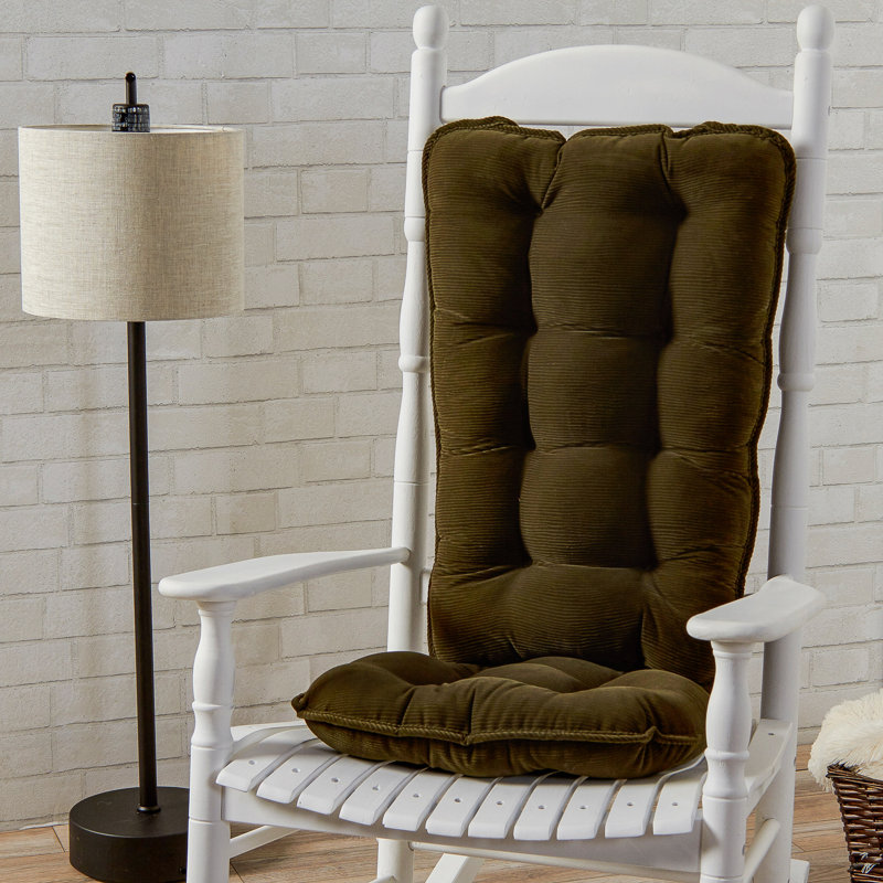 Outdoor 3'' Rocking Chair Seat / Back Cushion, Jumbo, Sage