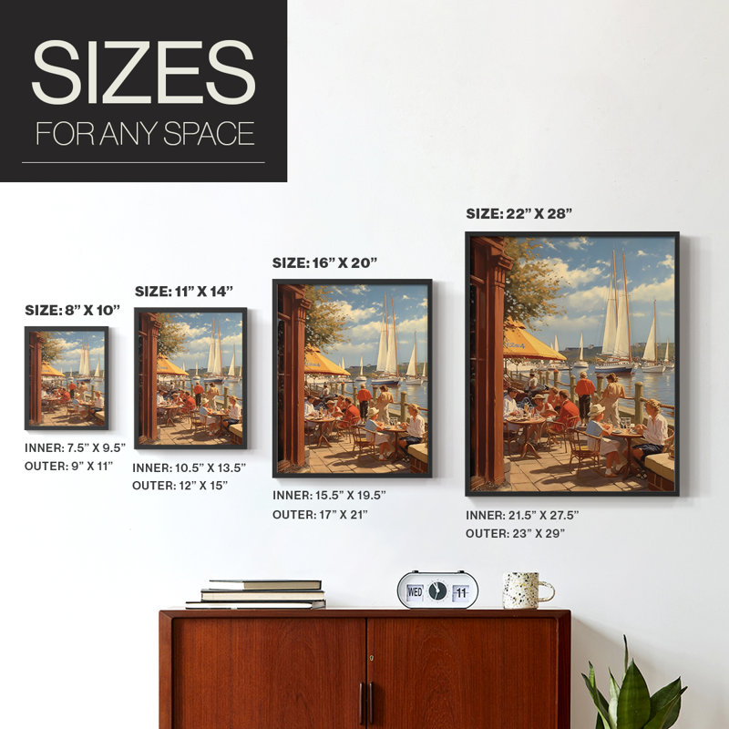 NAUTICAL Series DCXXXIV  -Premium Framed Print -Ready to Hang - No Nails Required, Black, 11" H x 9" W