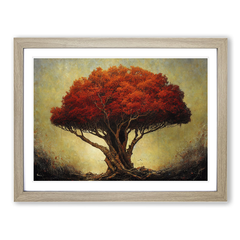 Shimmering Tree - Framed Print, 46cm H x 64cm W x 2cm D, Oak