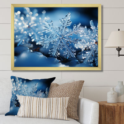 Glimmering Snowflakes II Framed On Canvas Print